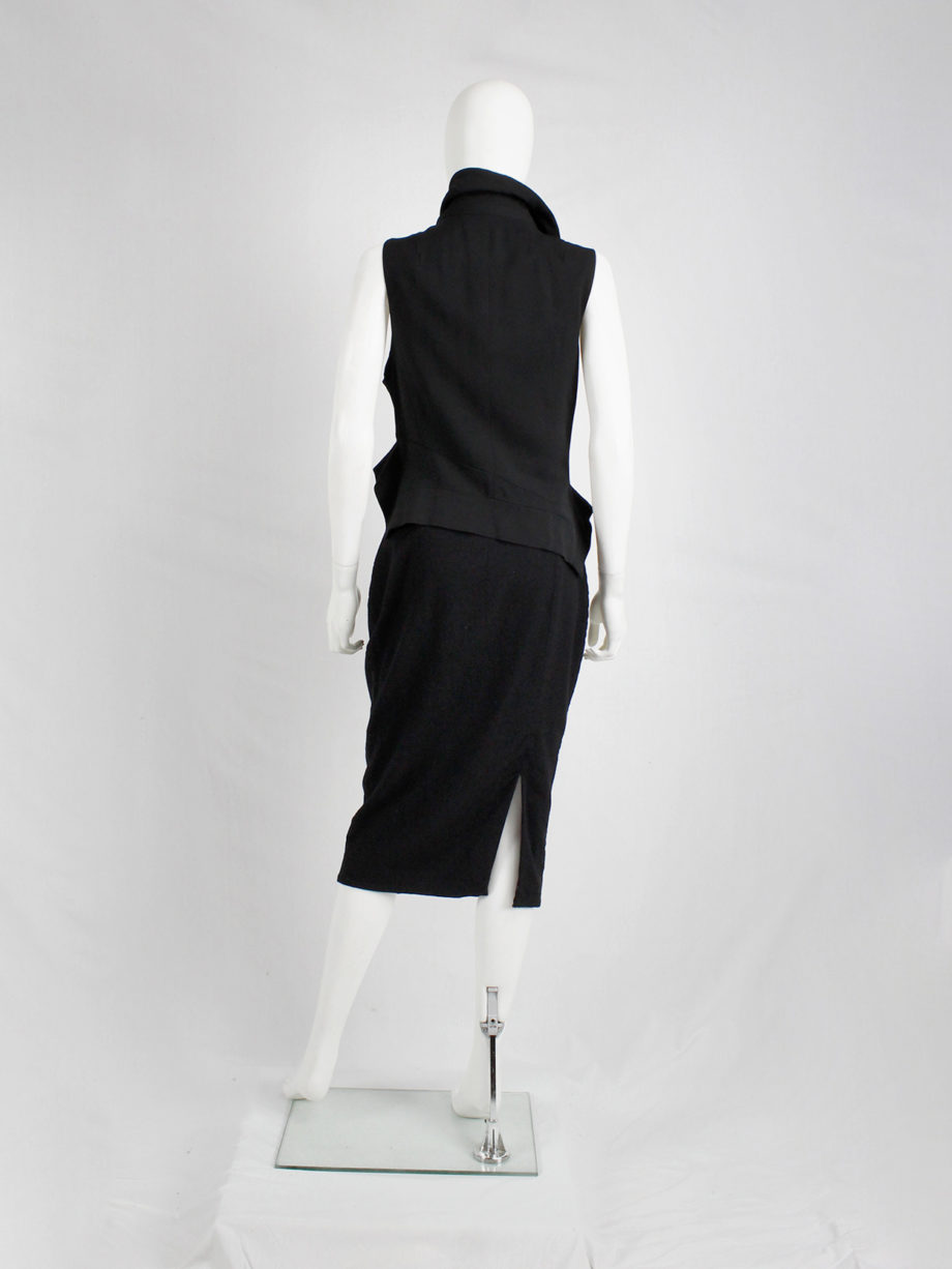 Haider Ackermann black pencil skirt with two zipper waves runway fall 2012 (4)