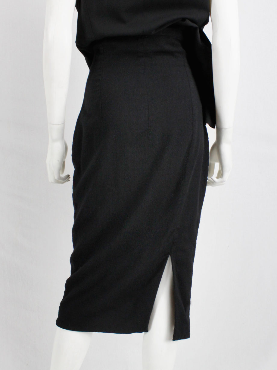 Haider Ackermann black pencil skirt with two zipper waves runway fall 2012 (5)