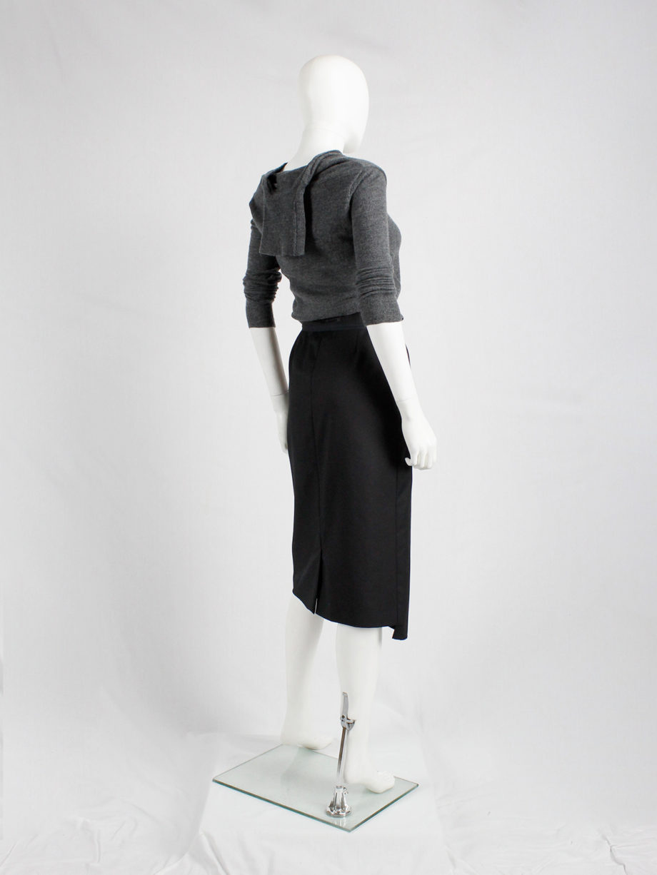 Maison Martin Margiela black pencil skirt with chopped hem fall 2000 (2)