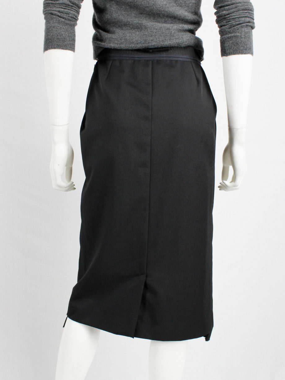 Maison Martin Margiela black pencil skirt with chopped hem fall 2000 (4)