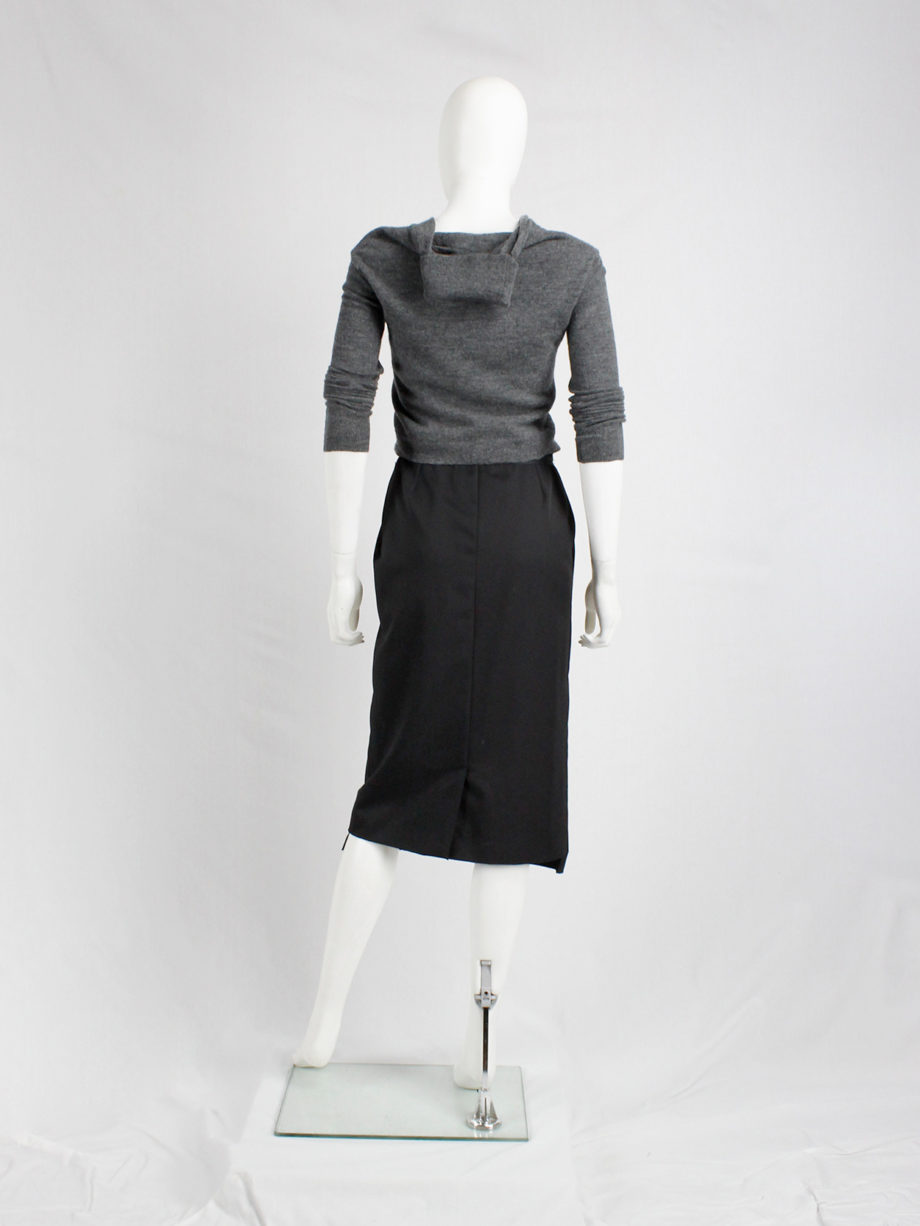 Maison Martin Margiela black pencil skirt with chopped hem fall 2000 (7)