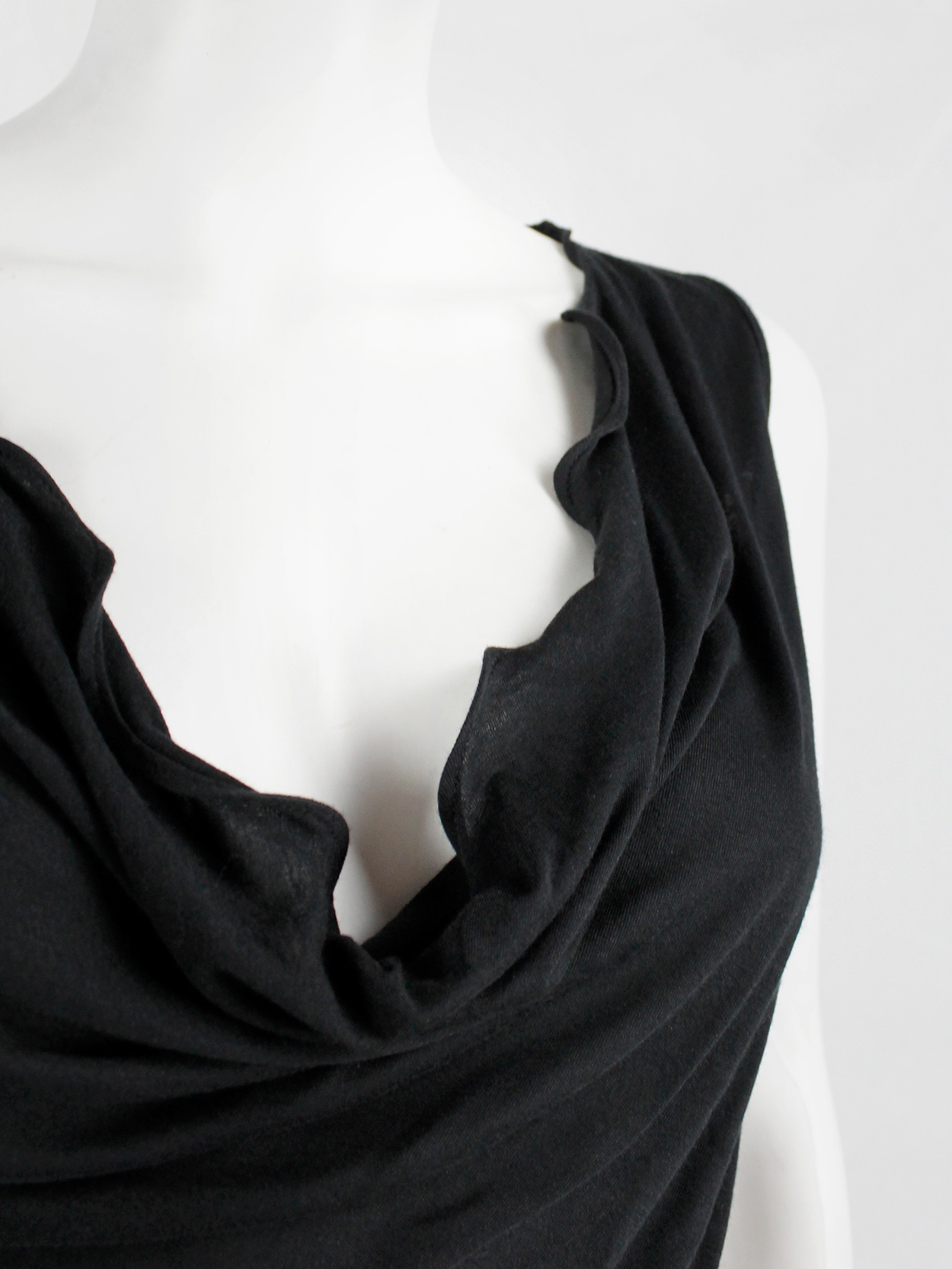 Maison Martin Margiela black t-shirt with stretched out neckline spring 2007 (11)