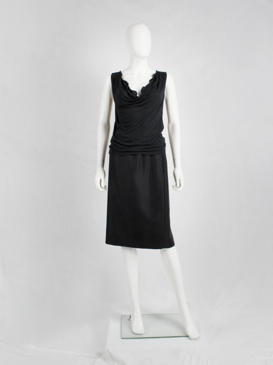 Maison Martin Margiela black t-shirt with stretched out neckline spring 2007 (13)