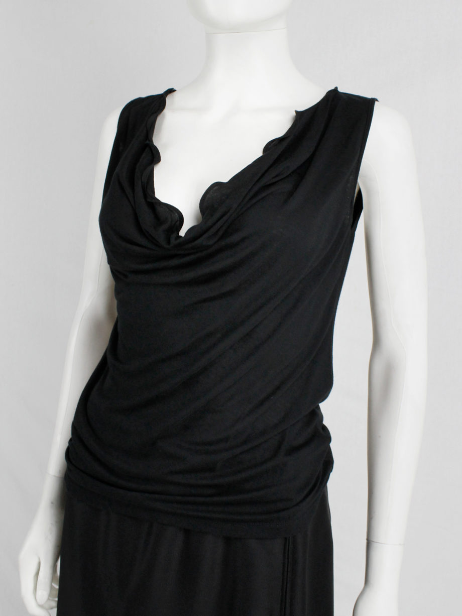 Maison Martin Margiela black t-shirt with stretched out neckline spring 2007 (14)