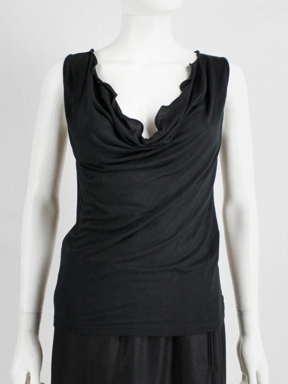 Maison Martin Margiela black t-shirt with stretched out neckline spring 2007 (9)