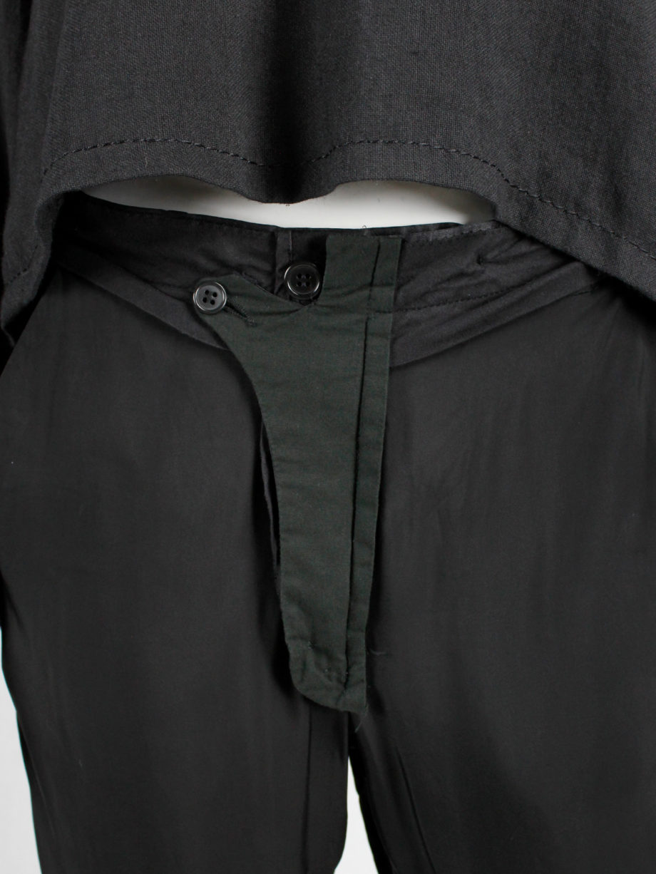 Maison Martin Margiela black trousers worn inside-out spring 2005 (2)