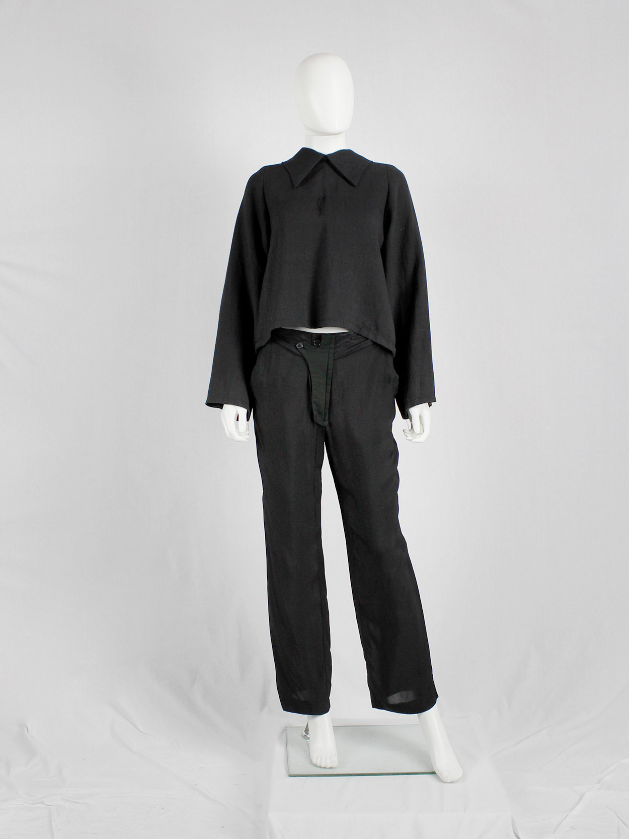 Maison Martin Margiela black trousers worn inside-out — spring 2005 - V ...