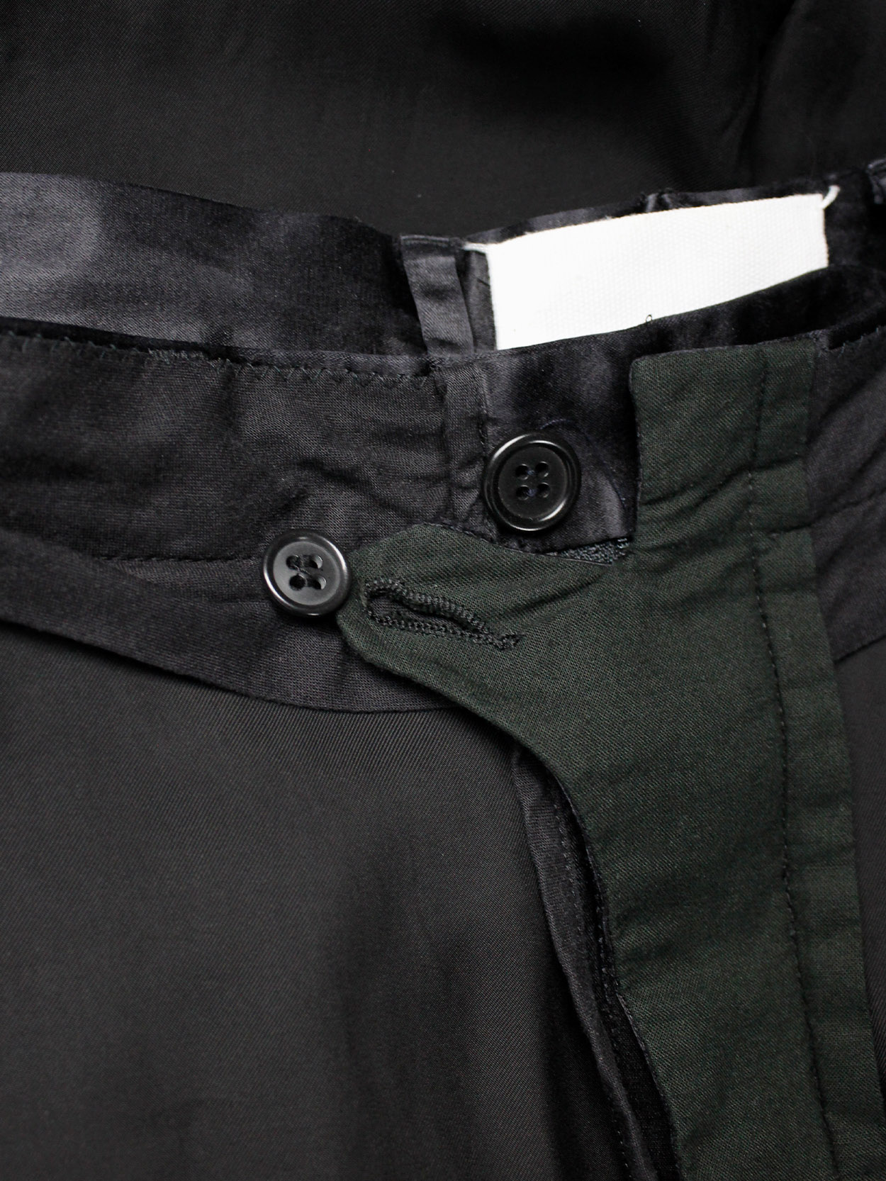 Maison Martin Margiela black trousers worn inside-out — spring 2005 - V ...