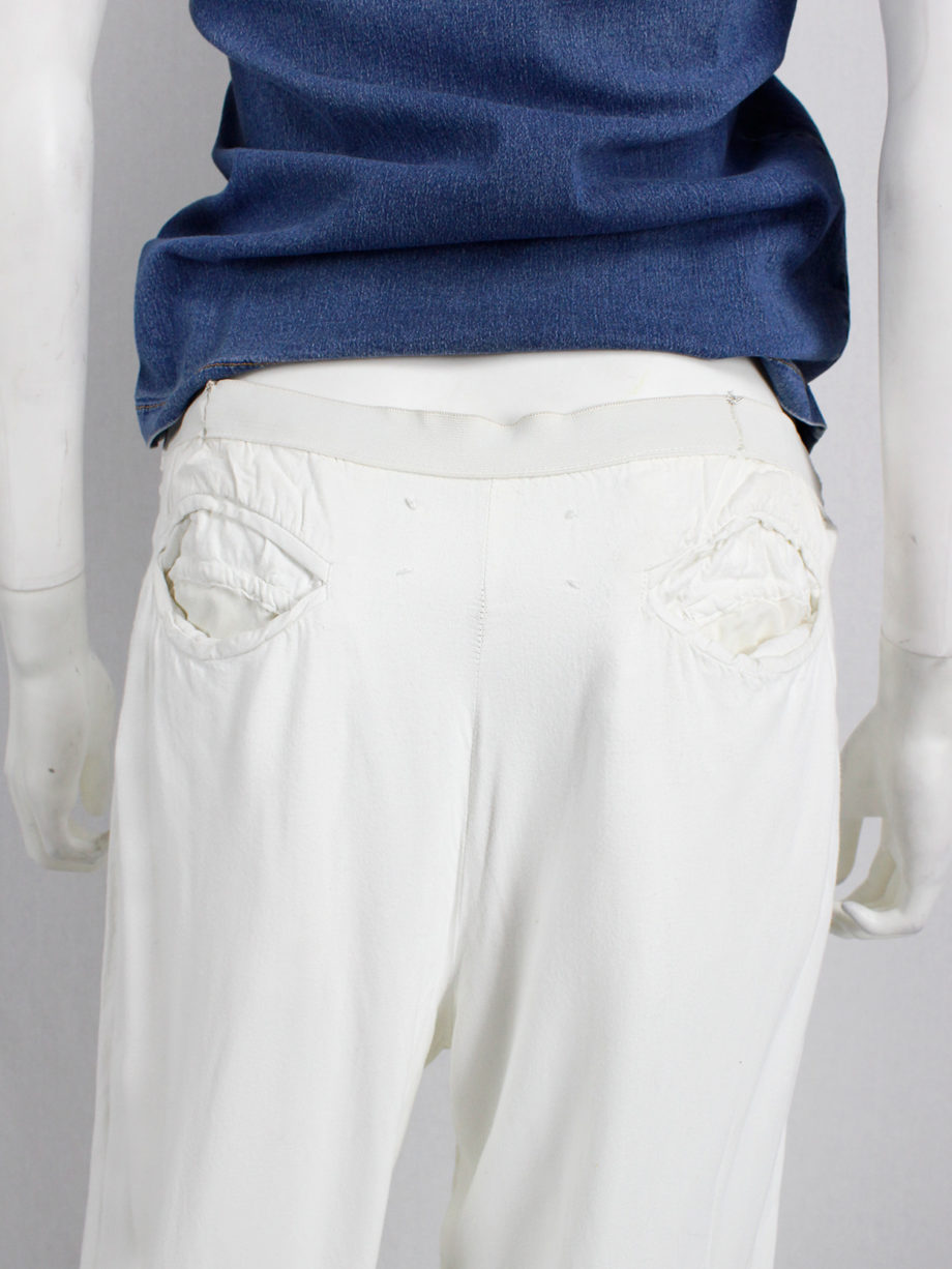 Maison Martin Margiela white drooping trousers with tucked waist spring 2004 (11)