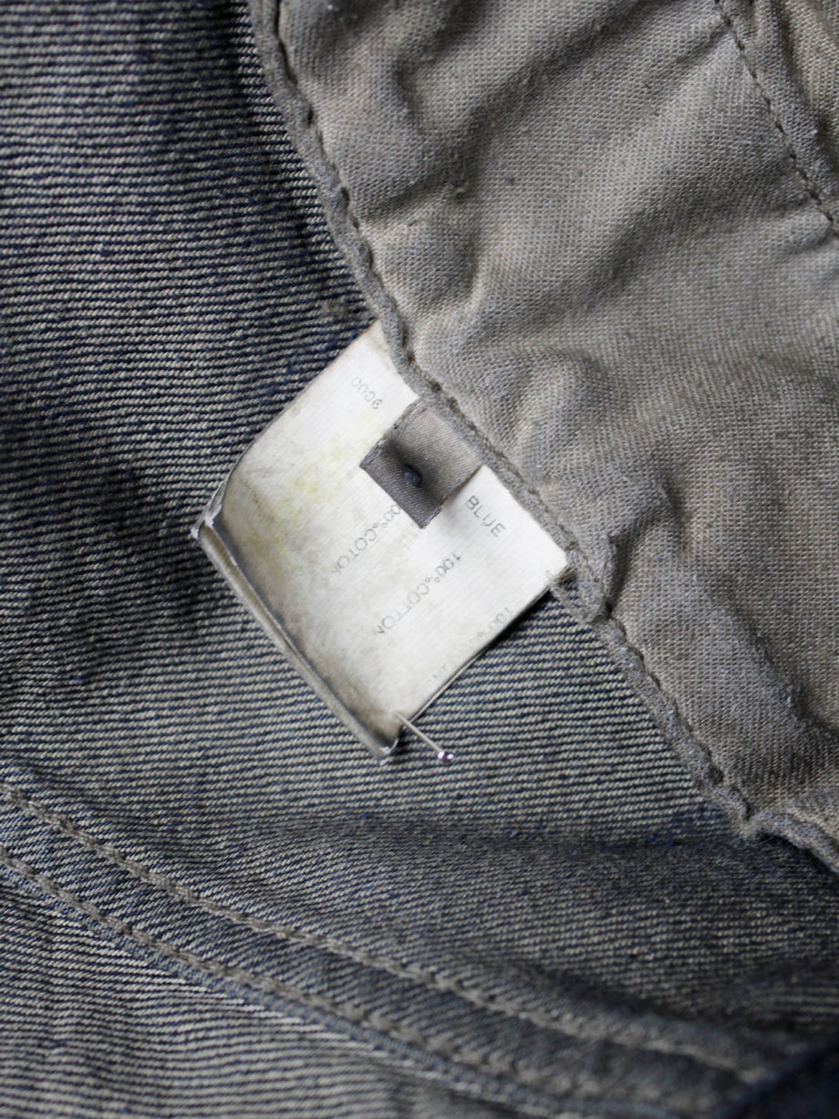 Rick Owens DRKSHDW dark blue exploder jacket in distressed denim — pre 2010 (5)