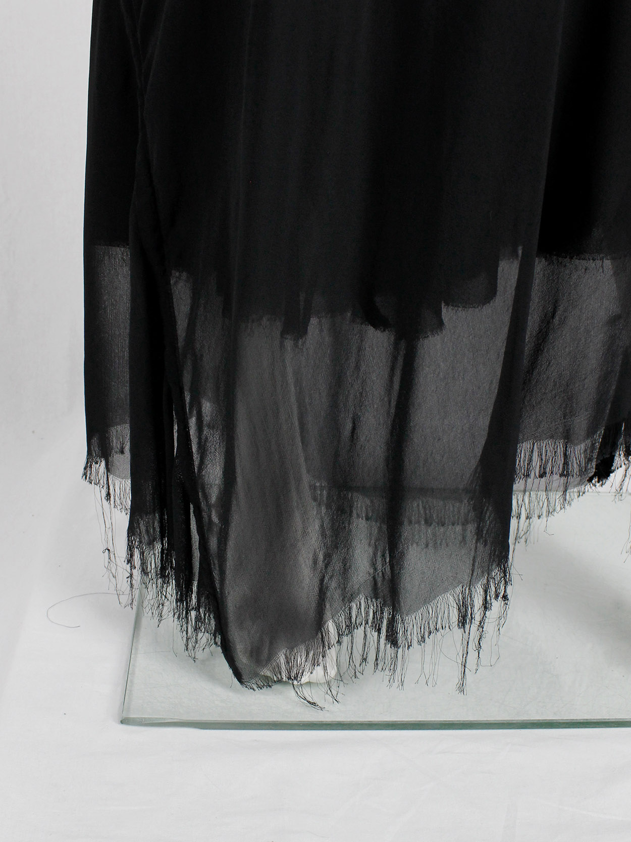 Rick Owens black double-layered mermaid skirt with frayed finish (8)