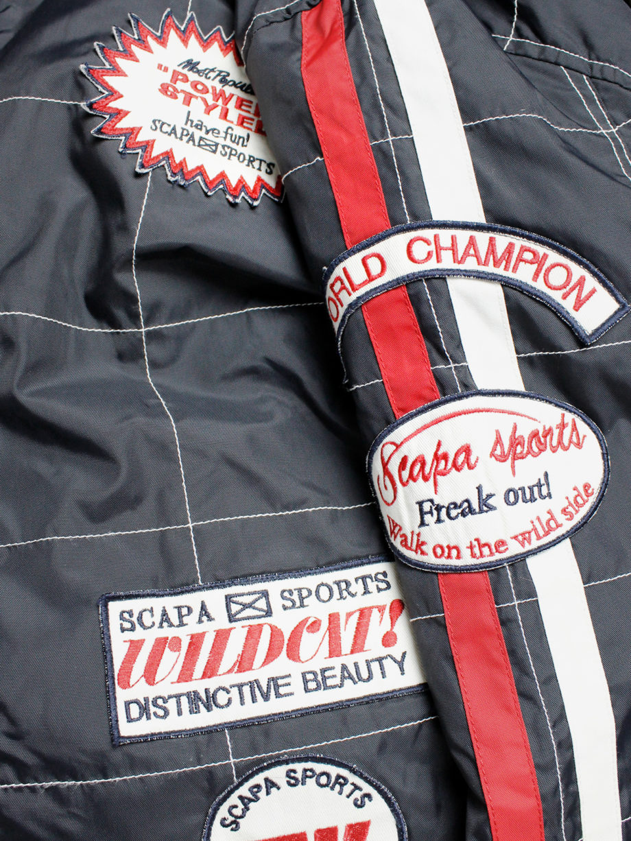 Walter Van Beirendonck for Scapa dark blue ‘Formula 1’ jacket with red stripes and patches (3)