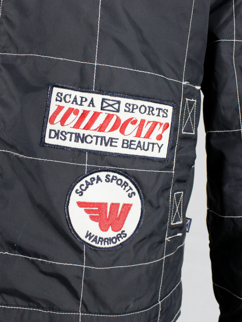 Walter Van Beirendonck for Scapa dark blue ‘Formula 1’ jacket with red stripes and patches (9)