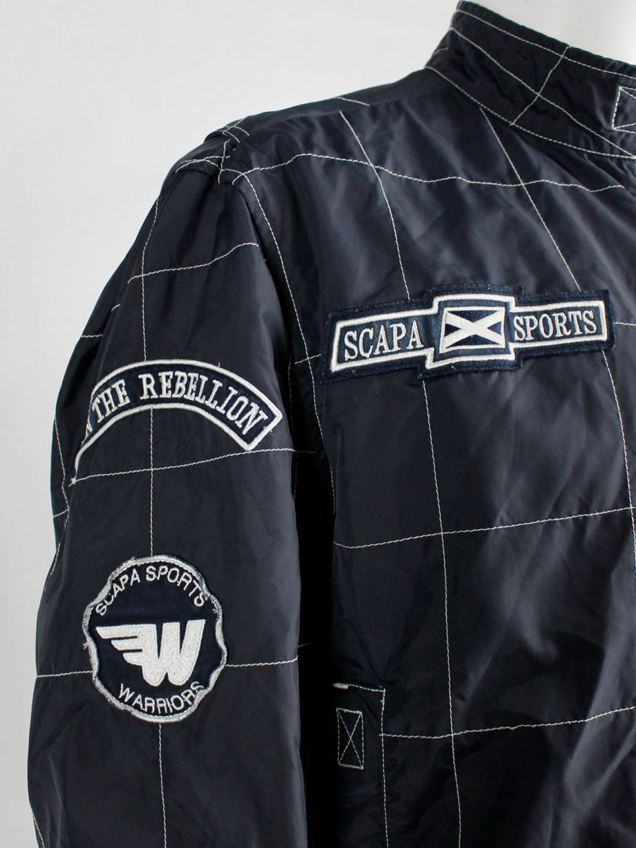 Walter Van Beirendonck for Scapa dark blue ‘Formula 1’ jacket with white stripes and patches (5)