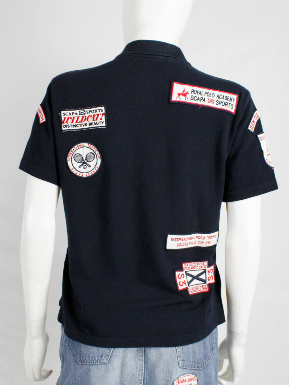Walter Van Beirendonck for Scapa dark blue ‘Formula 1’ poloshirt covered with patches (Copy) (7)