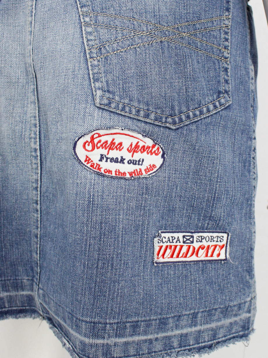 Walter Van Beirendonck for Scapa denim ‘Formula 1’ mini skirt with patches (1)