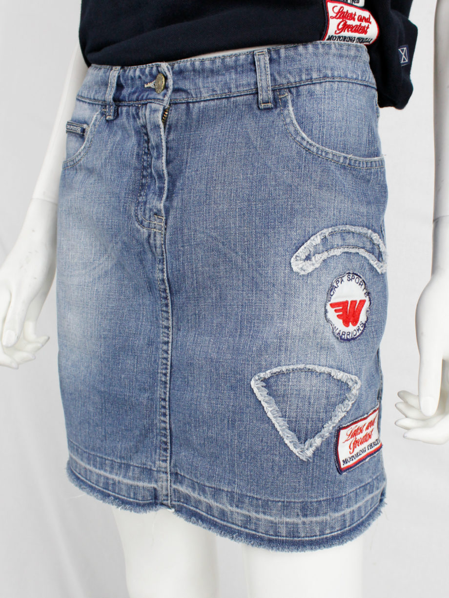 Walter Van Beirendonck for Scapa denim ‘Formula 1’ mini skirt with patches (3)