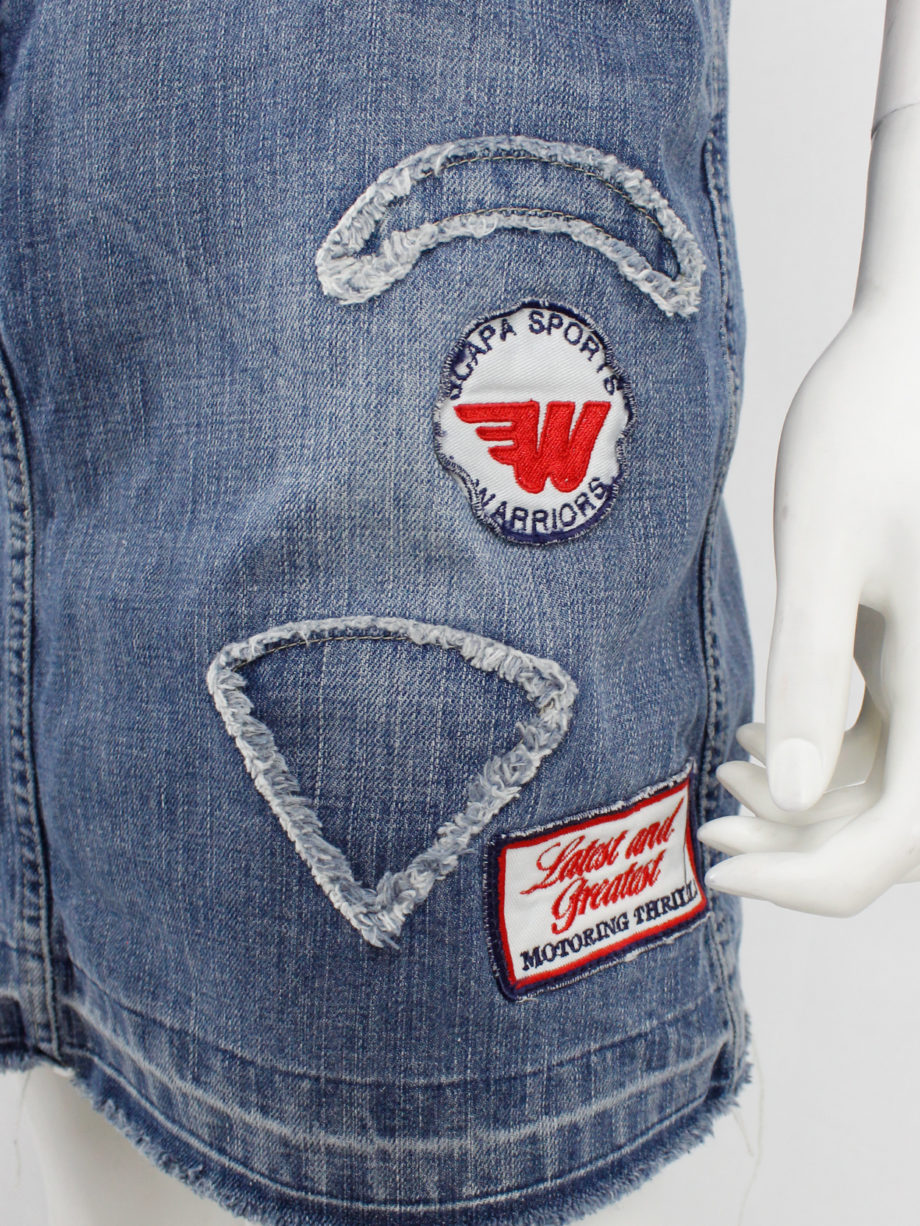 Walter Van Beirendonck for Scapa denim ‘Formula 1’ mini skirt with patches (4)