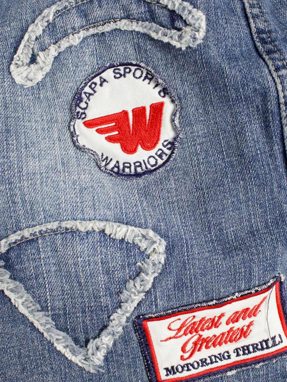 Walter Van Beirendonck for Scapa denim ‘Formula 1’ mini skirt with patches (5)