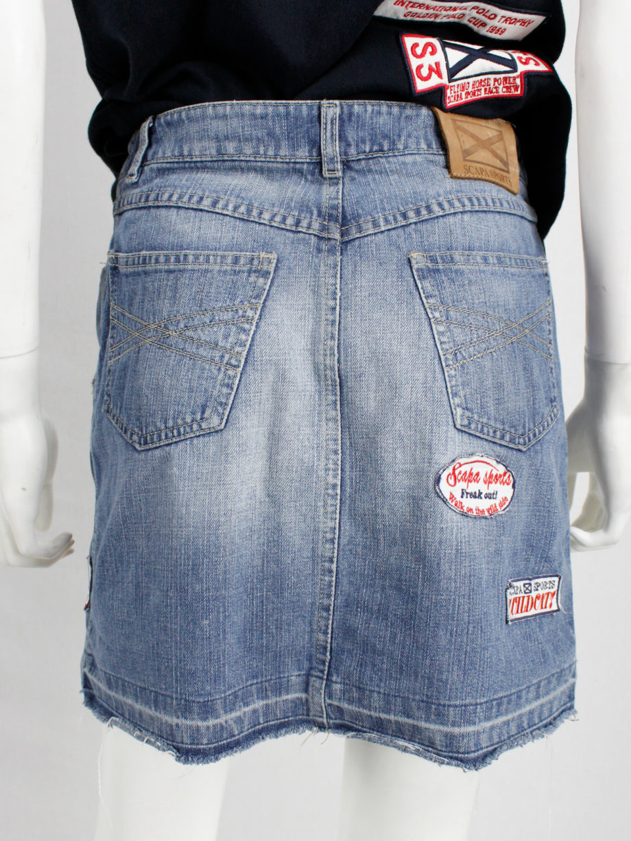 Walter Van Beirendonck for Scapa denim ‘Formula 1’ mini skirt with patches (8)