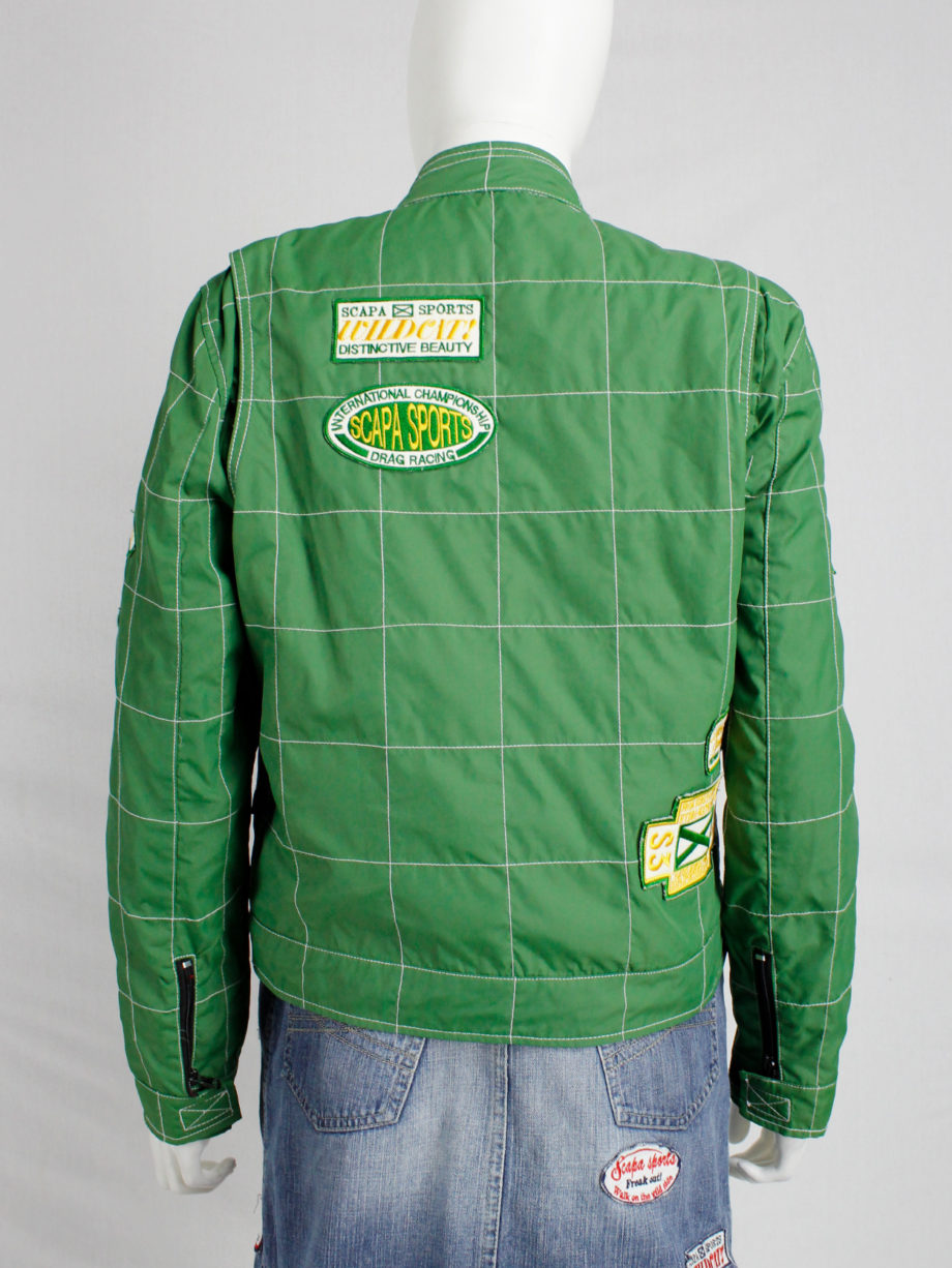Walter Van Beirendonck for Scapa green ‘Formula 1’ racing jacket with stripes and patches (1)