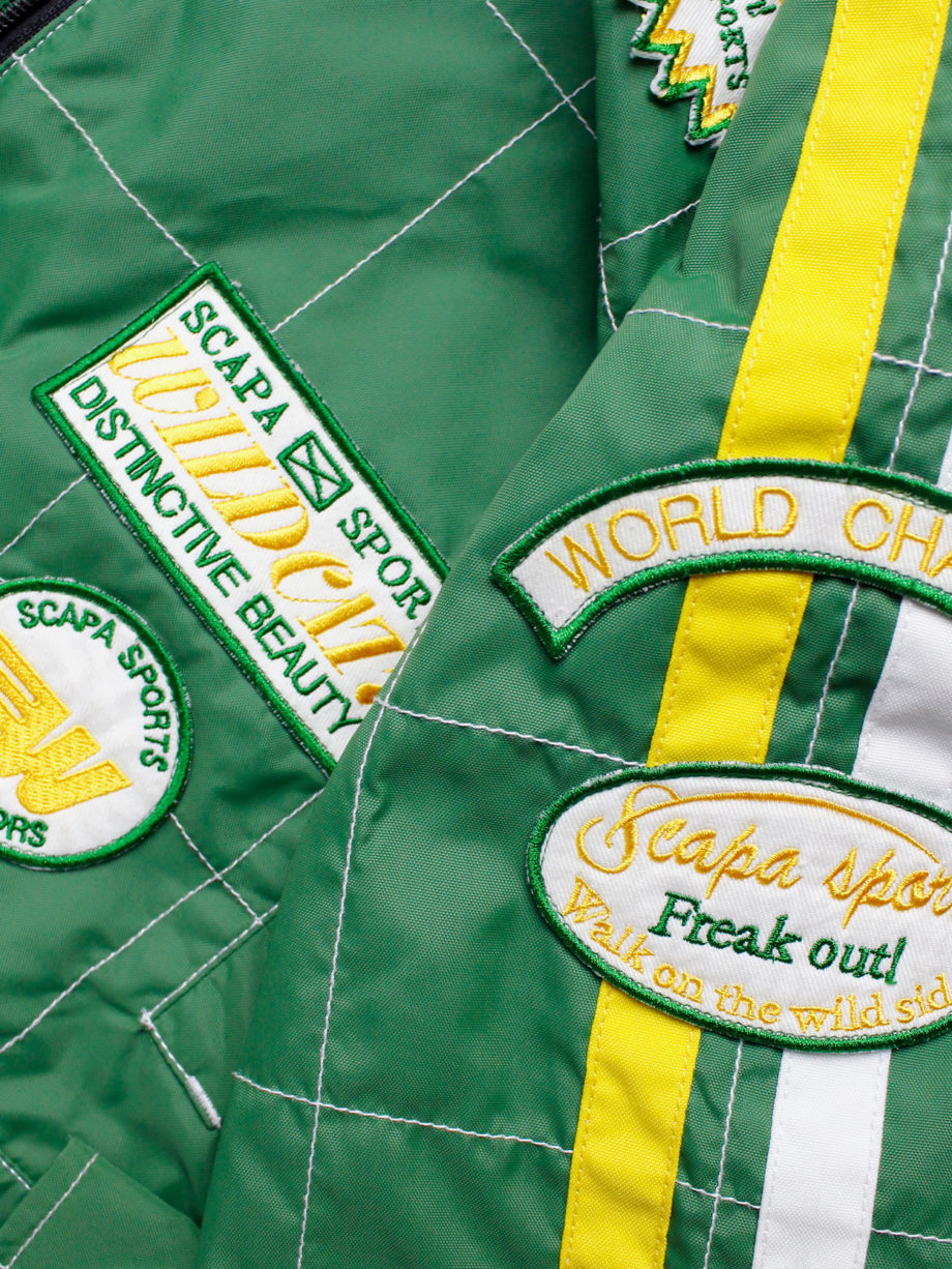 Walter Van Beirendonck for Scapa green ‘Formula 1’ racing jacket with stripes and patches (10)