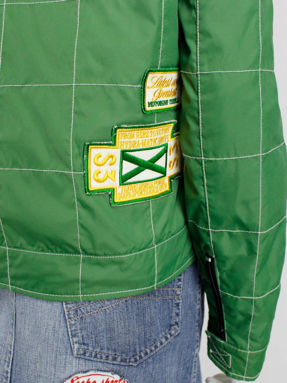 Walter Van Beirendonck for Scapa green ‘Formula 1’ racing jacket with stripes and patches (2)