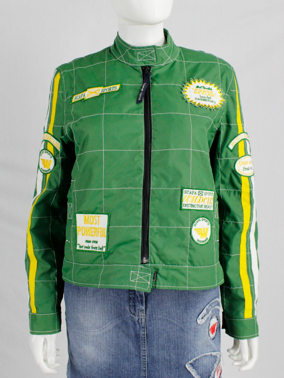 Walter Van Beirendonck for Scapa green ‘Formula 1’ racing jacket with stripes and patches (4)