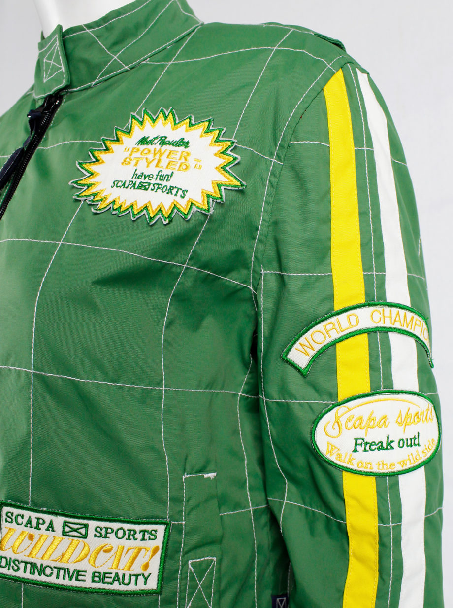 Walter Van Beirendonck for Scapa green ‘Formula 1’ racing jacket with stripes and patches (5)