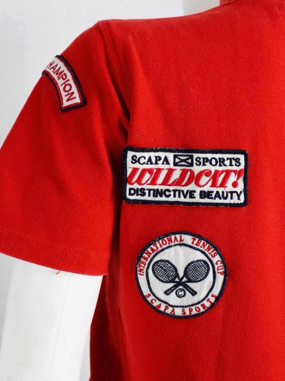 Walter Van Beirendonck for Scapa red ‘Formula 1’ poloshirt covered with patches (4)