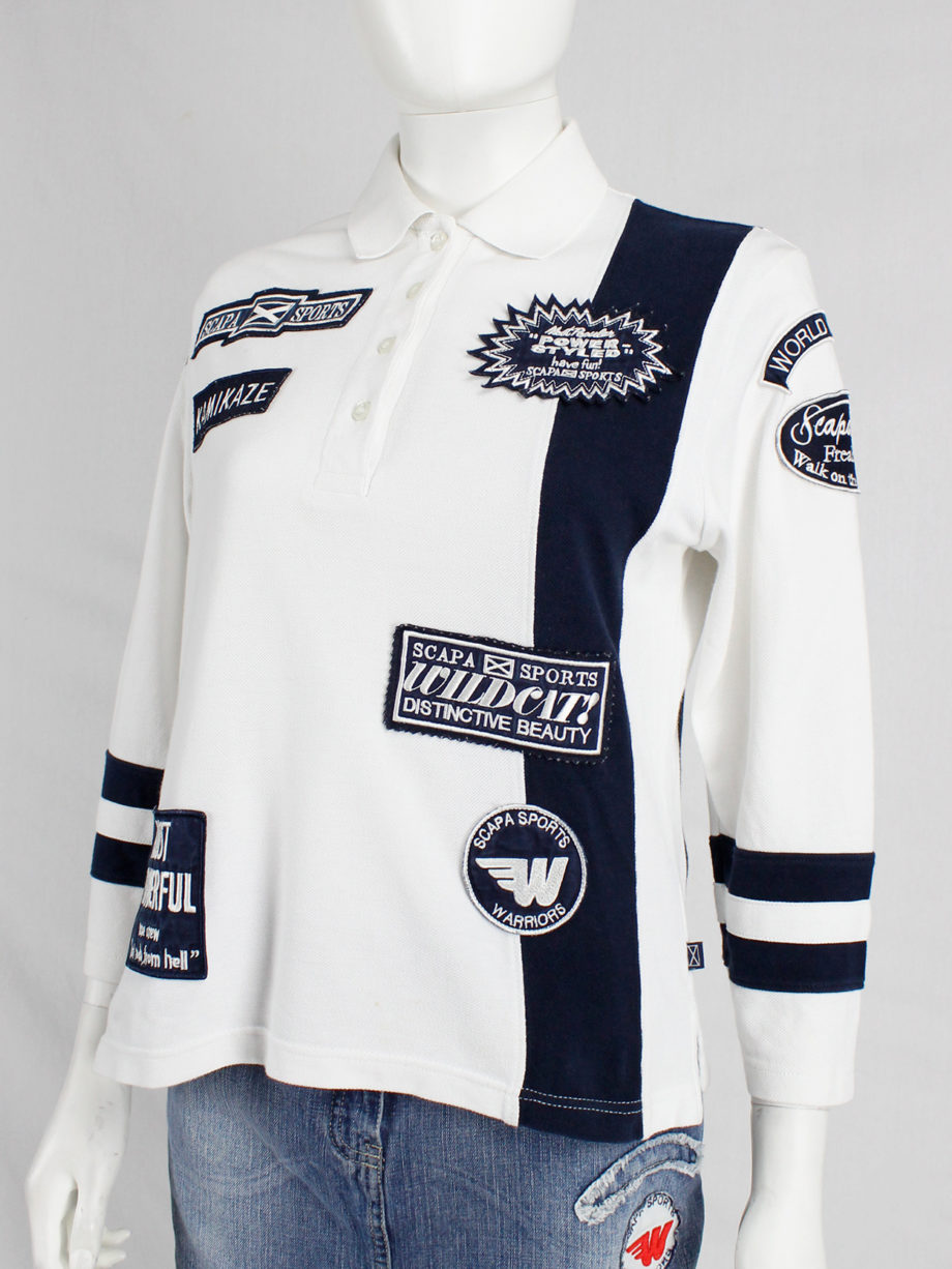 Walter Van Beirendonck for Scapa white ‘Formula 1’ longsleeve polo with patches (2)
