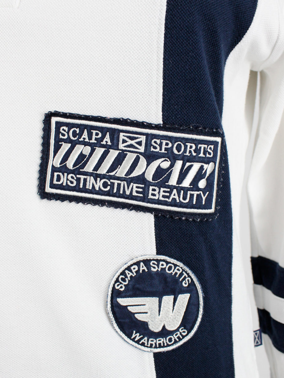 Walter Van Beirendonck for Scapa white ‘Formula 1’ longsleeve polo with patches (3)