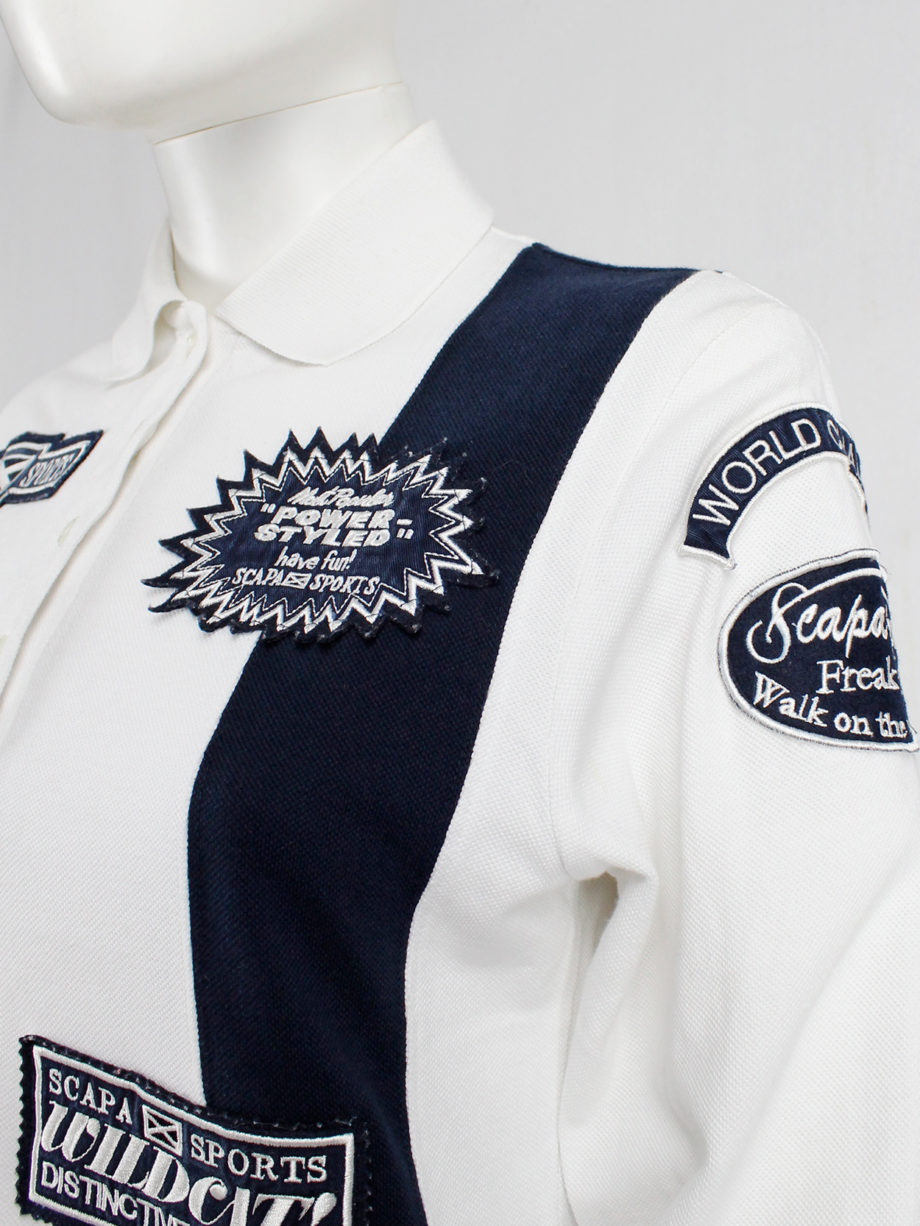 Walter Van Beirendonck for Scapa white ‘Formula 1’ longsleeve polo with patches (4)