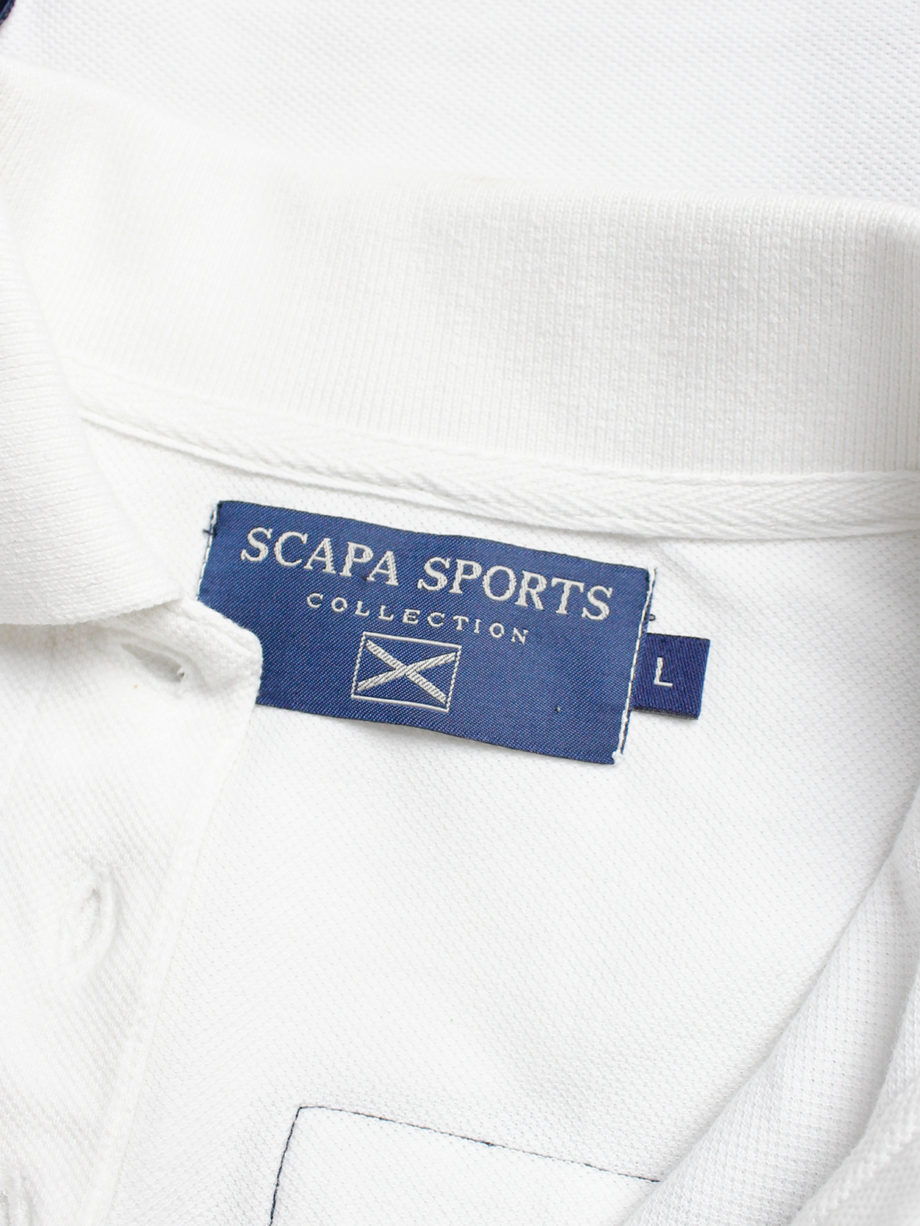 Walter Van Beirendonck for Scapa white ‘Formula 1’ longsleeve polo with patches (8)