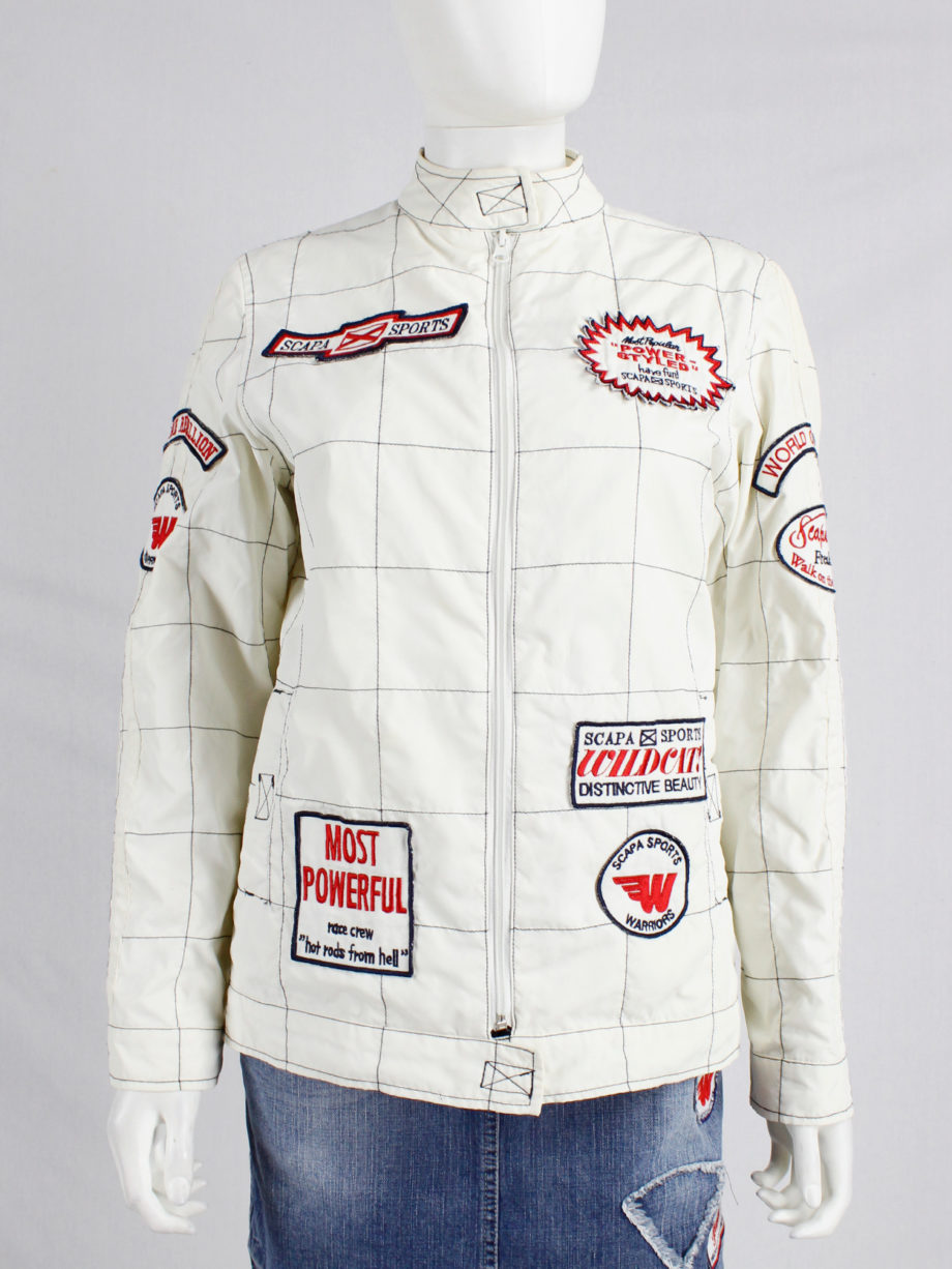 Walter Van Beirendonck for Scapa white ‘Formula 1’ racing jacket with patches (1)