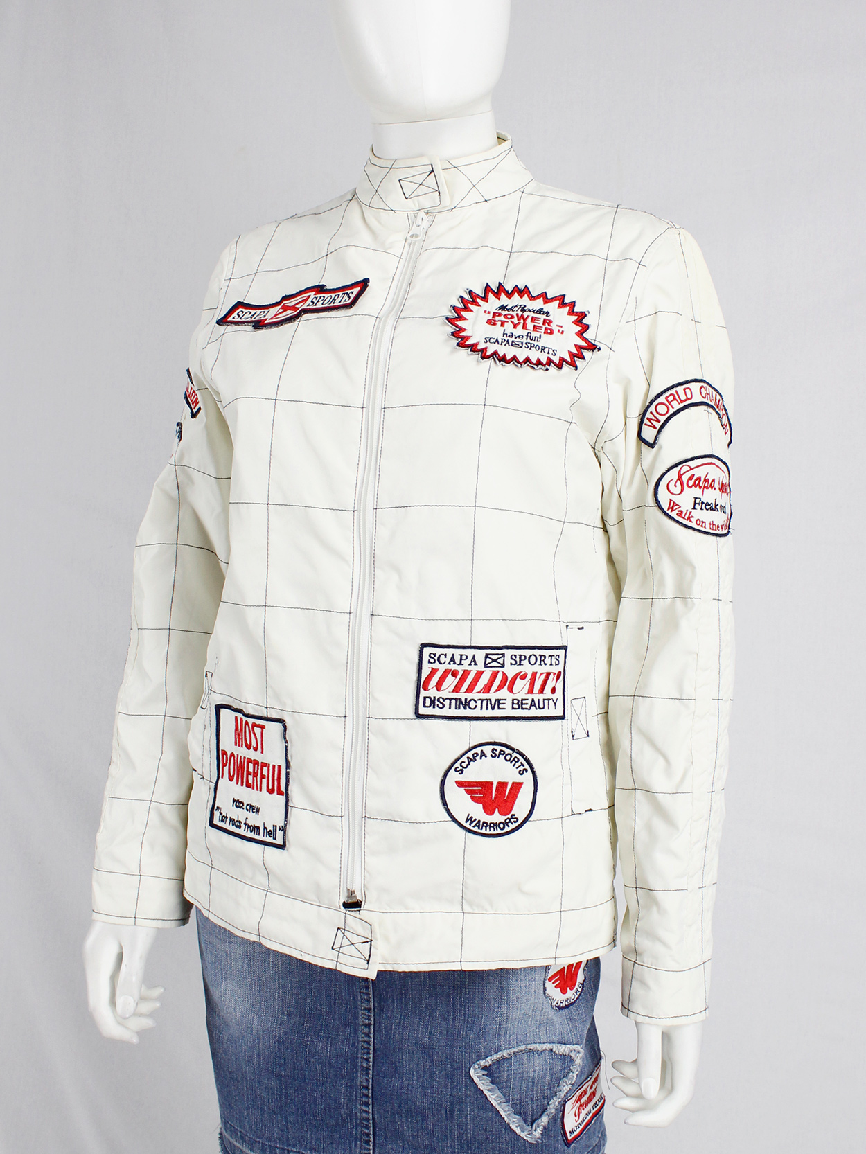 Walter Van Beirendonck for Scapa white ‘Formula 1’ racing jacket with patches (2)