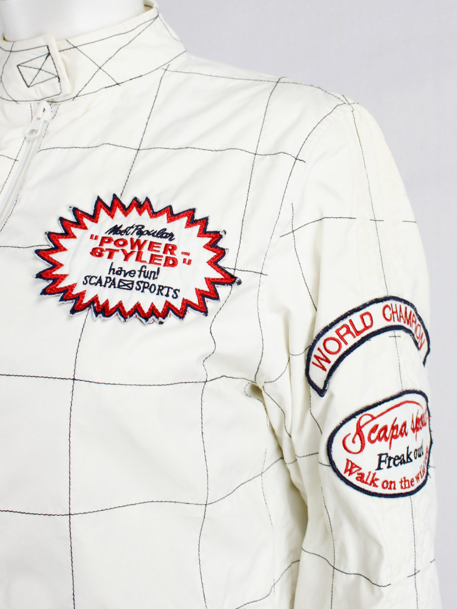 Walter Van Beirendonck for Scapa white ‘Formula 1’ racing jacket with patches (3)
