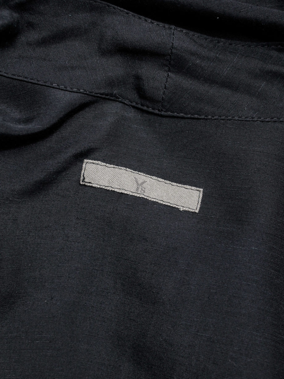 Ys Yohji Yamamoto black loose shirtdress with lapels 1980s (1)