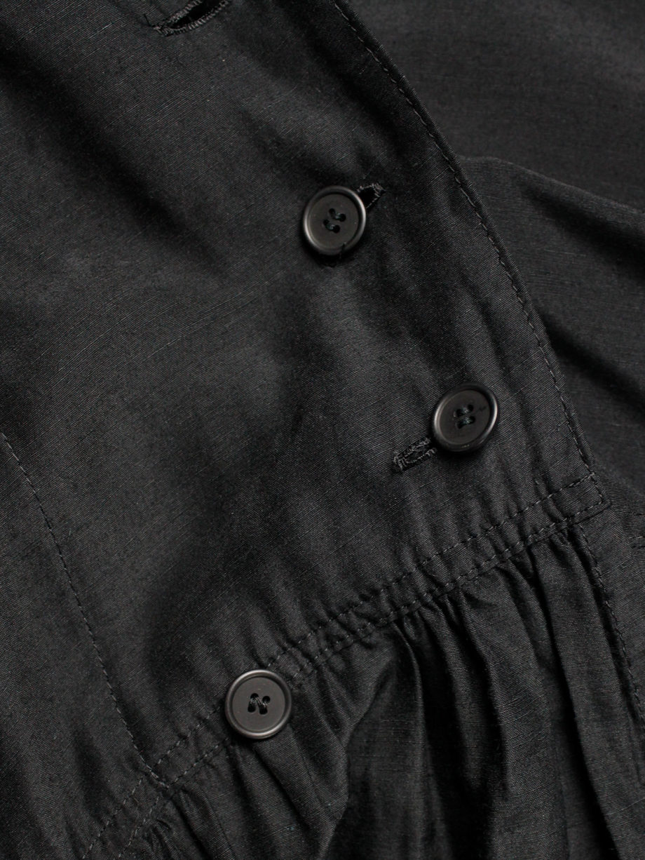 Ys Yohji Yamamoto black loose shirtdress with lapels 1980s (15)