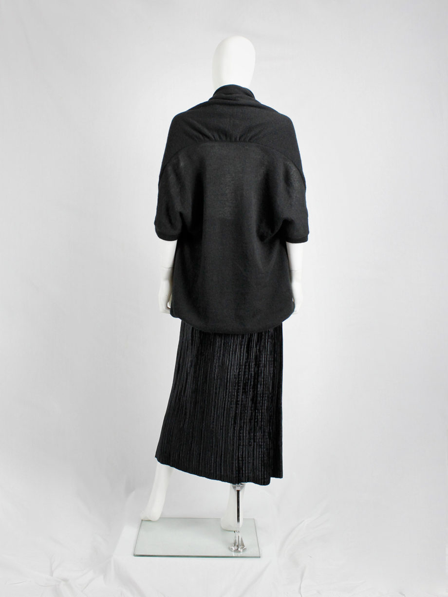 Y’s Yohji Yamamoto black oversized cocoon jumper with double neckline (13)