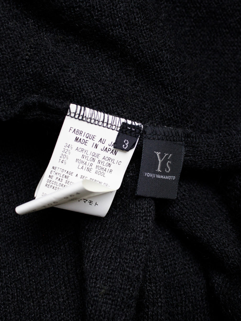 Y’s Yohji Yamamoto black oversized cocoon jumper with double neckline (15)