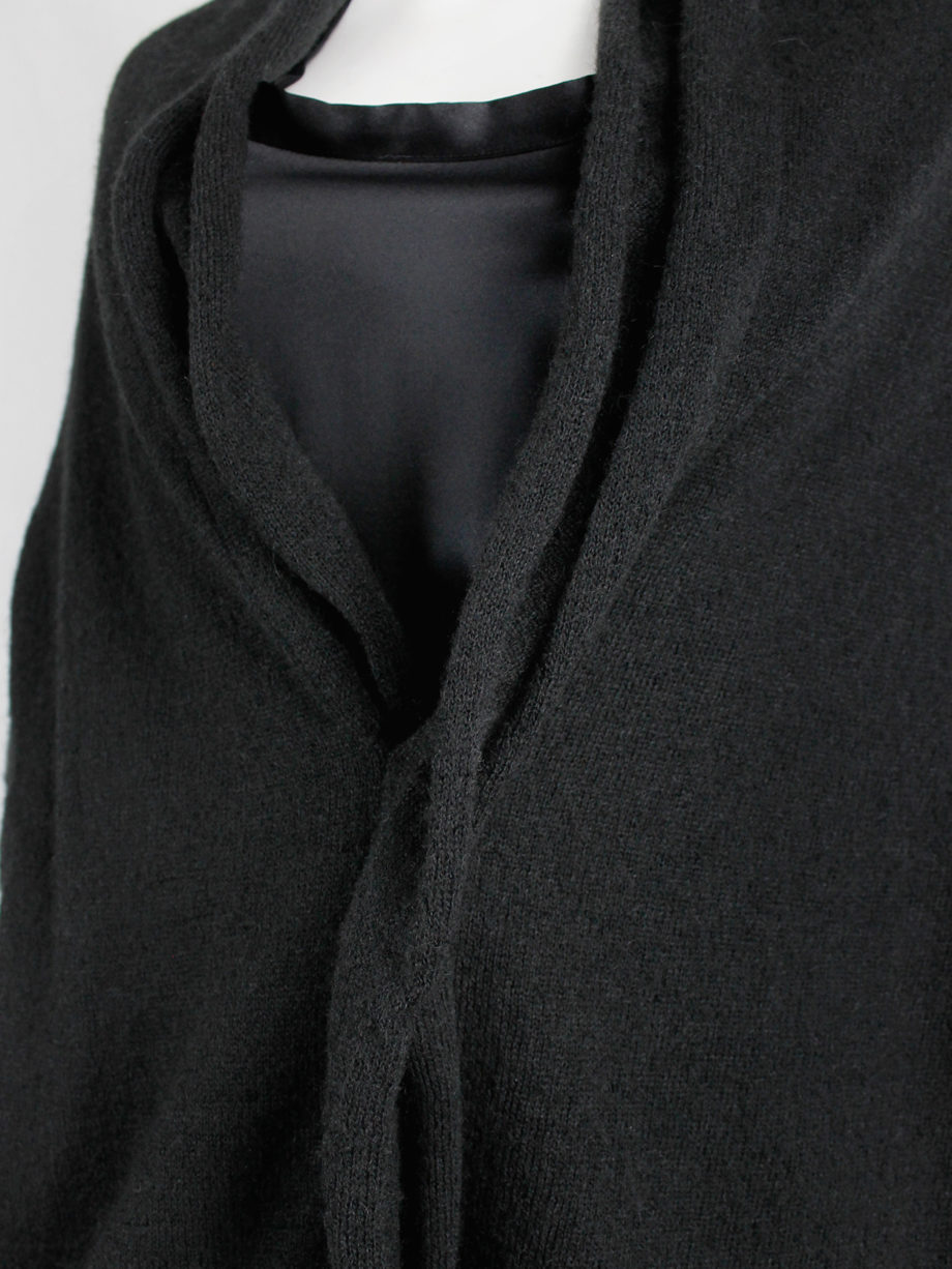 Y’s Yohji Yamamoto black oversized cocoon jumper with double neckline (3)