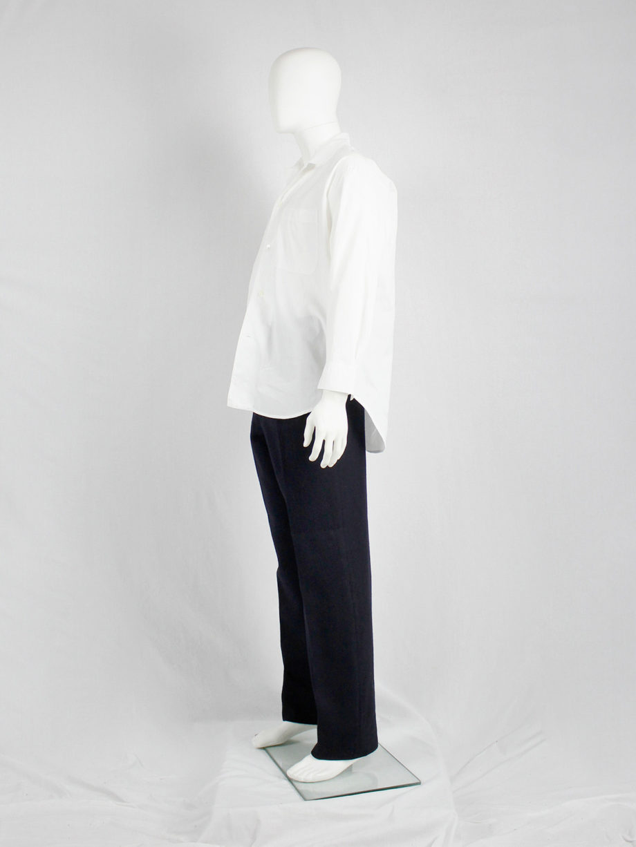 Ys for men dark blue straight trousers with pleated waist 1980s 80s (5)