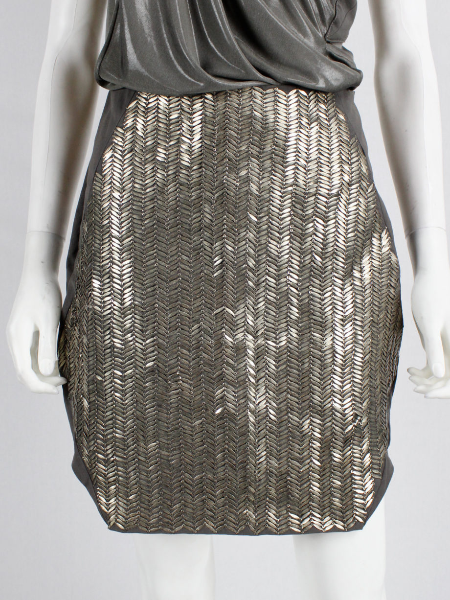 af Vandevorst gold metal plated skirt with geometric design spring 2011 (11)