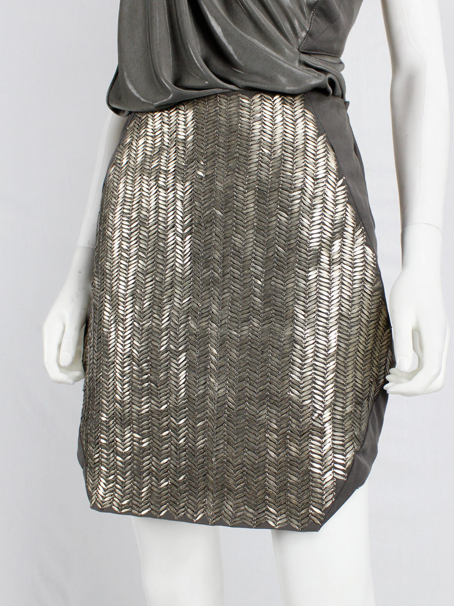 af Vandevorst gold metal plated skirt with geometric design spring 2011 (12)