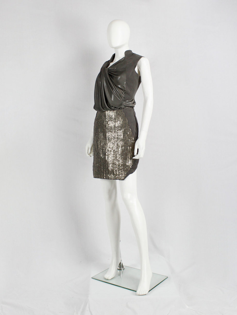 af Vandevorst gold metal plated skirt with geometric design spring 2011 (16)