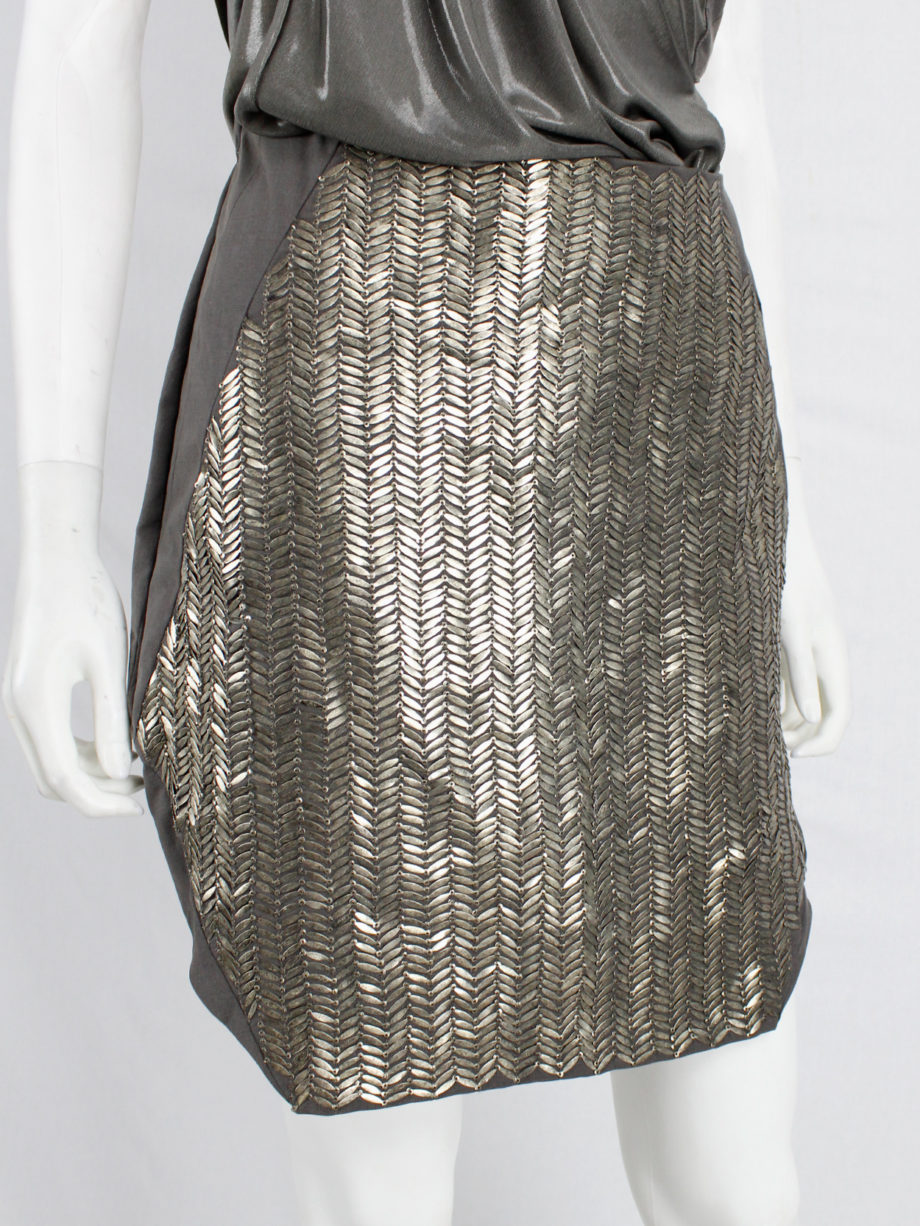 af Vandevorst gold metal plated skirt with geometric design spring 2011 (19)