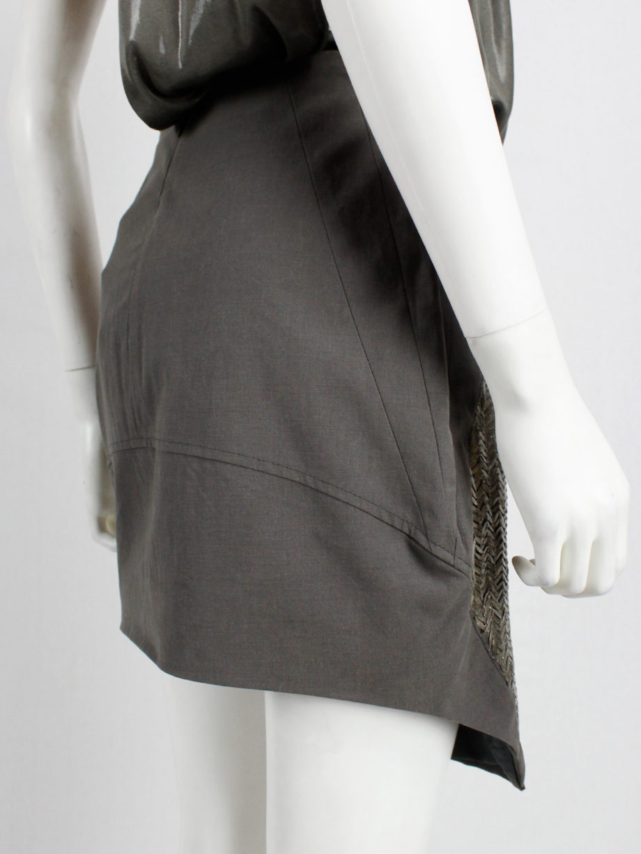 af Vandevorst gold metal plated skirt with geometric design spring 2011 (3)
