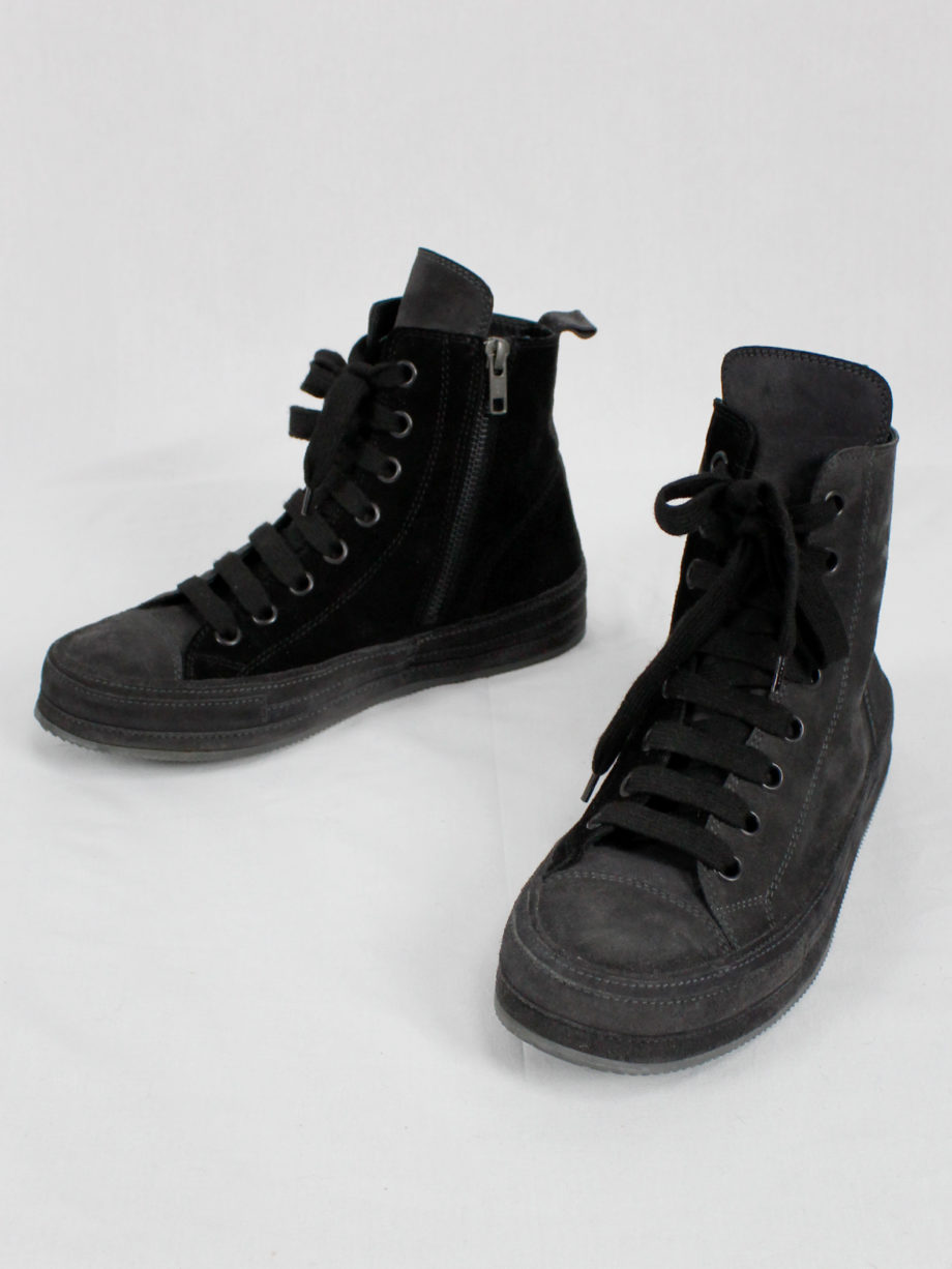 vintage Ann Demeulemeester black and grey two-tone sneakers (1)