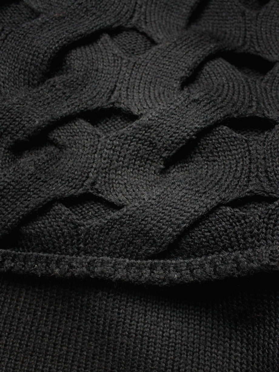 vintage Comme des Garcons black woven jumper with holes AD 2002 (1)
